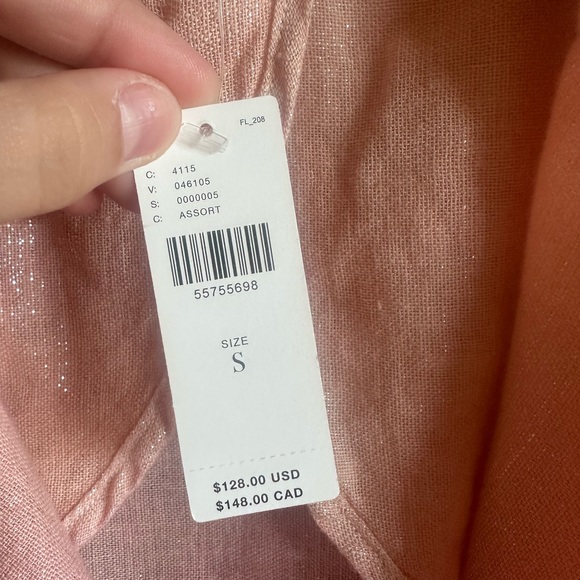 Anthropologie AMADI "KAYE" Linen Blend BLAZER NWT - Blush Salmon - Picture 5 of 8